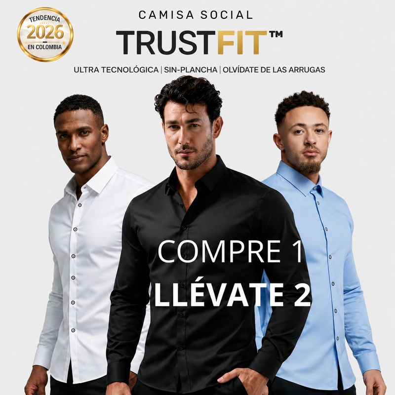 CAMISA TRUSTFIT™ ULTRA TECNOLÓGICA | SIN-PLANCHA | OLVÍDATE DE LAS ARRUGAS | 50% OFF | COMPRE 1 Y LLÉVATE 2